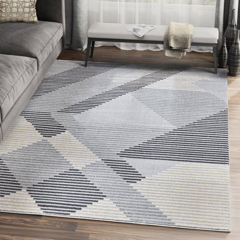 Orren Ellis Sumter Geometric Gray Area Rug & Reviews Wayfair